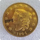 US 1824 Coronet Head Large Cent Copy Coin  For Collection