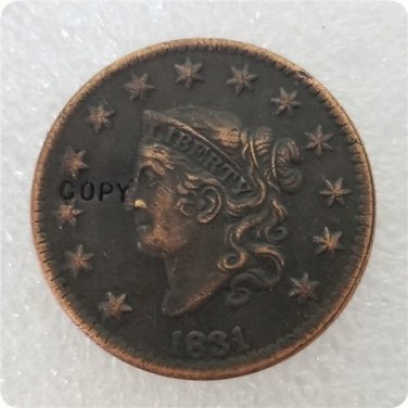 US 1831 Coronet Head Large Cent Copy Coin  For Collection