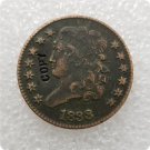 US 1833 Classic Head Half Cent Copy Coin  For Collection