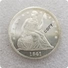 US 1841 Seated Liberty UNC Silver One Dollar Copy Coin  For Collection