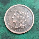 US 1842 Braided Hair Half Cent Copy Coin
