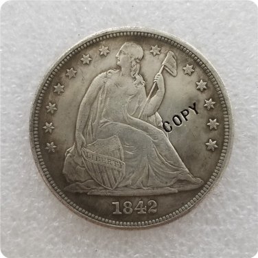 US 1842 Seated Liberty One Dollar Copy Coin  For Collection