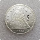 US 1843 Seated Liberty UNC Silver One Dollar Copy Coin  For Collection