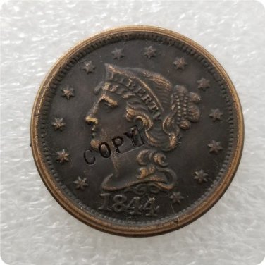 US 1844 Braided Hair Large Cent Copy Coin  For Collection