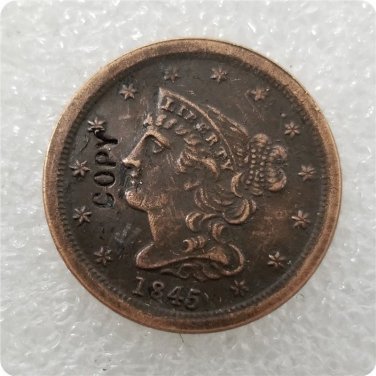 US 1845 Braided Hair Half Cent Copy Coin  For Collection