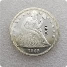 US 1845 Seated Liberty UNC Silver One Dollar Copy Coin  For Collection