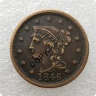 US 1846 Braided Hair Large Cent Copy Coin  For Collection