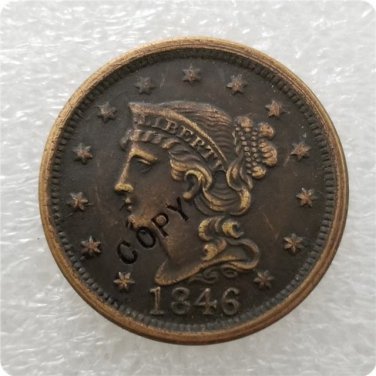 US 1846 Braided Hair Large Cent Copy Coin  For Collection