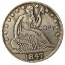 US 1847 Seated Liberty Half Dollars Copy Coin