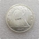 US 1847 Seated Liberty UNC Silver One Dollar Copy Coin  For Collection