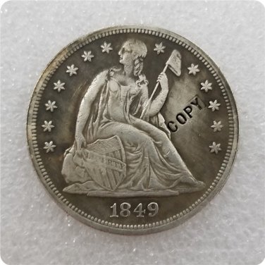 US 1849 Seated Liberty One Dollar Copy Coin  For Collection