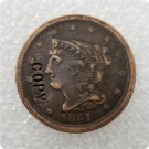 US 1851 Braided Hair Half Cent Copy Coin  For Collection