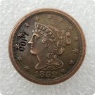 US 1852 Braided Hair Half Cent Copy Coin  For Collection