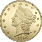 US 1855 Liberty Head Twenty Dollars Brass Copy Coins