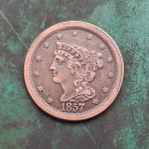 US 1857 Braided Hair Half Cent Copy Coin