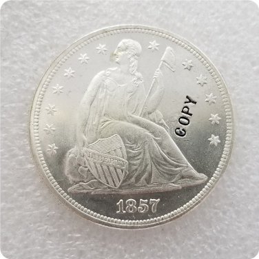 US 1857 Seated Liberty UNC Silver One Dollar Copy Coin  For Collection