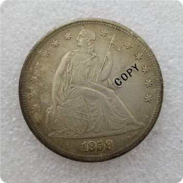 US 1858 Seated Liberty One Dollar Copy Coin  For Collection