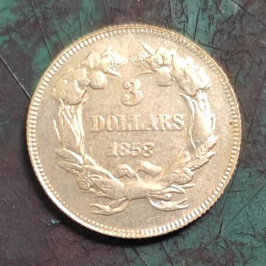US 1858 Three Dollars $3 Copy Coin