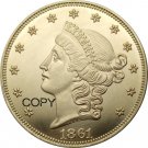 US 1861 Liberty Head Twenty Dollars Brass Copy Coins