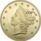 US 1862 Liberty Head Twenty Dollars Brass Copy Coins