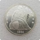 US 1864 Seated Liberty UNC Silver One Dollar Copy Coin  For Collection