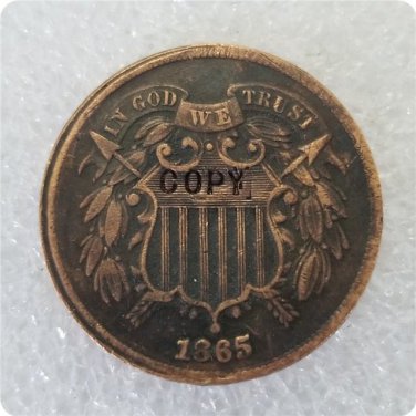 US 1865 2C Two Cent Piece Copy Coin  For Collection