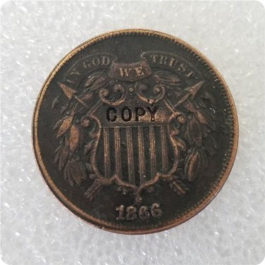 US 1866 2C Two Cent Piece Copy Coin  For Collection