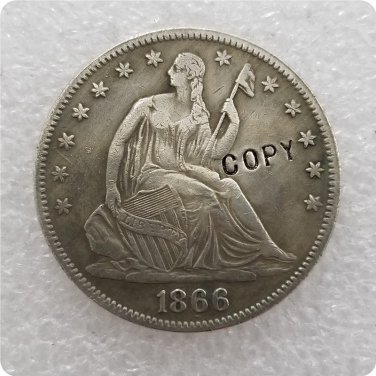US 1866 Seated Liberty Half Dollar Copy Coin  For Collection