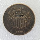 US 1868 2C Two Cent Piece Copy Coin  For Collection