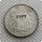 US 1869 Shield Nickel 5C Five Cent No Rays Copy Coin  For Collection