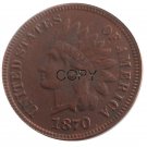 US 1870 Indian Head One Cent Copper Copy Coins