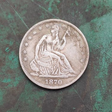 US 1870-S Seated Liberty Half Dollars Copy Coin