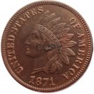 US 1871 Indian Head One Cent Copper Copy Coins