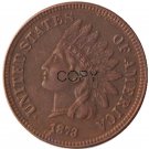 US 1873 Indian Head One Cent Copper Copy Coins