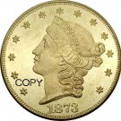 US 1873 Liberty Head Twenty Dollars Brass Copy Coins