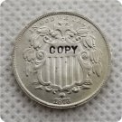 US 1873 Shield Nickel 5C Five Cent No Rays Copy Coin  For Collection