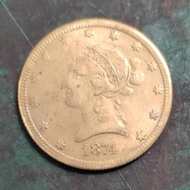 US 1874 Liberty Head Ten Dollars $10 Copy Coin