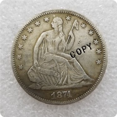 US 1874-S Seated Liberty Half Dollar Copy Coin  For Collection