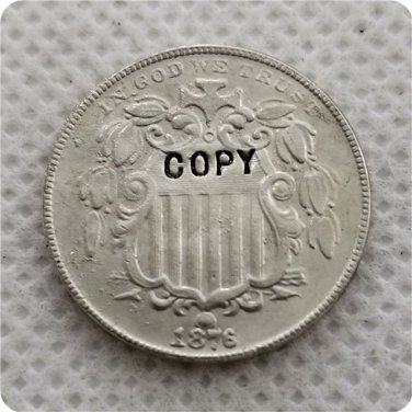 US 1876 Shield Nickel 5C Five Cent No Rays Copy Coin  For Collection