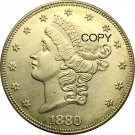 US 1880 Liberty Head Twenty Dollars Brass Copy Coins