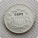 US 1880 Shield Nickel 5C Five Cent No Rays Copy Coin  For Collection