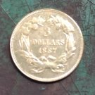 US 1887 Three Dollars $3 Copy Coin