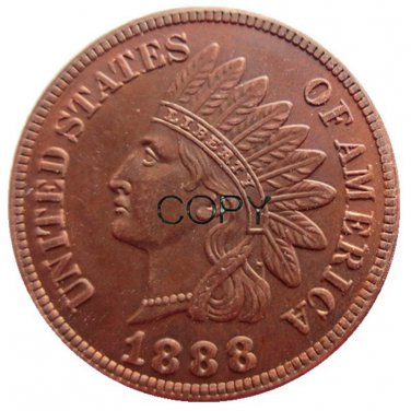 US 1888 Indian Head One Cent Copper Copy Coins