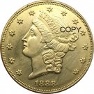 US 1888 Liberty Head Twenty Dollars Brass Copy Coins