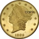US 1889 Liberty Head Twenty Dollars Brass Copy Coins
