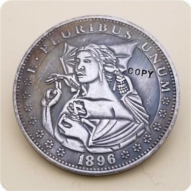 US 1896-CC Morgan Dollar Hobo Nickle Copy Coin For Collection