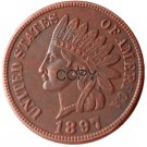 US 1897 Indian Head One Cent Copper Copy Coins