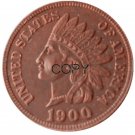 US 1900 Indian Head One Cent Copper Copy Coins