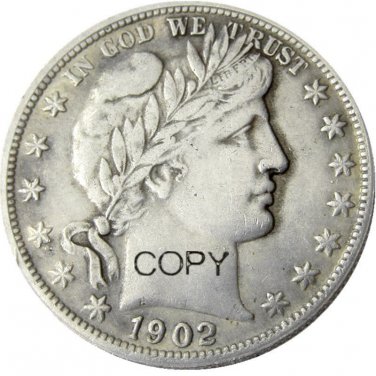 US 1902 Barber Half Dollar Copy Coin