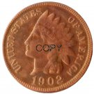 US 1902 Indian Head One Cent Copper Copy Coins